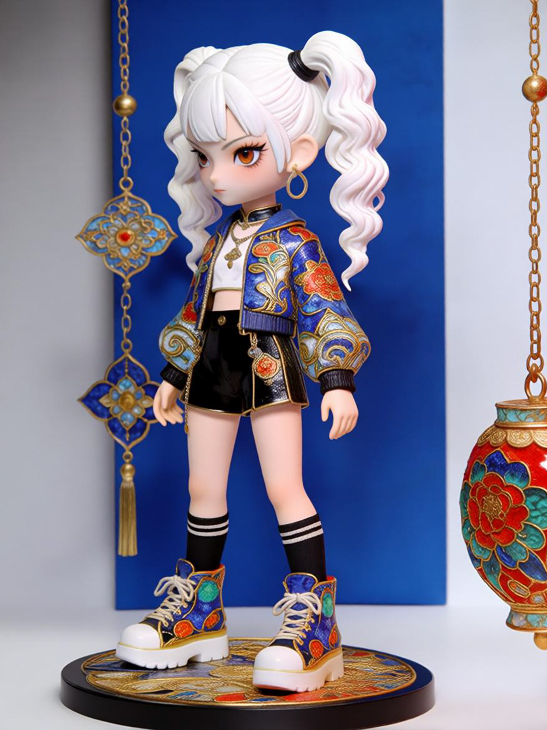 娃娃手办转向后的侧面效果