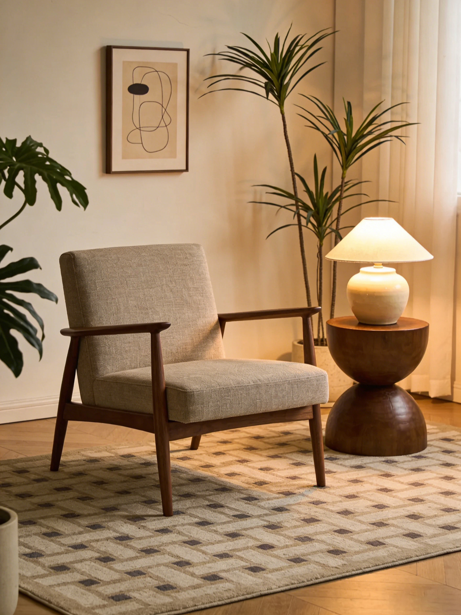 休闲椅溶图后与家居场景浑然天成