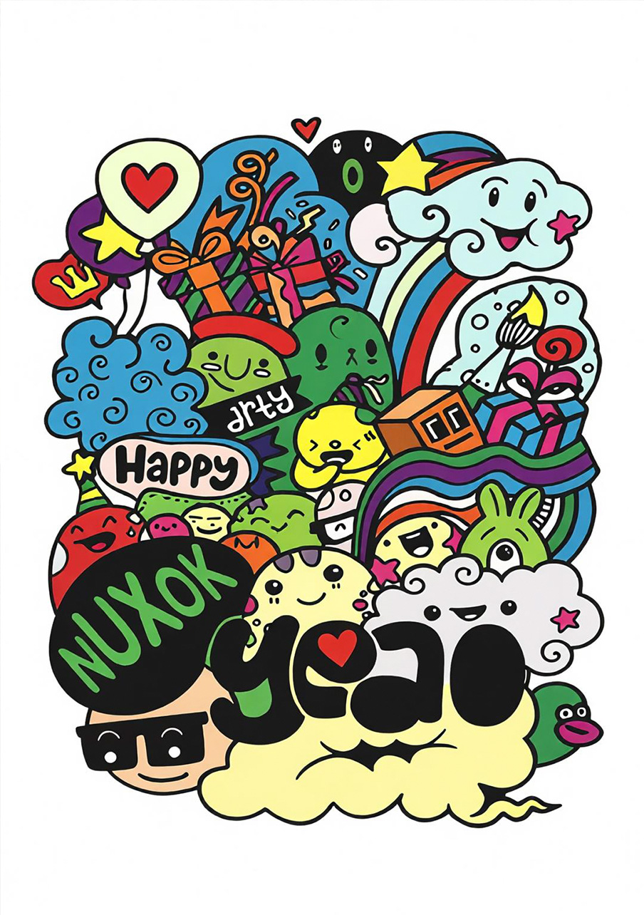 提取后的卡通涂鸦图案