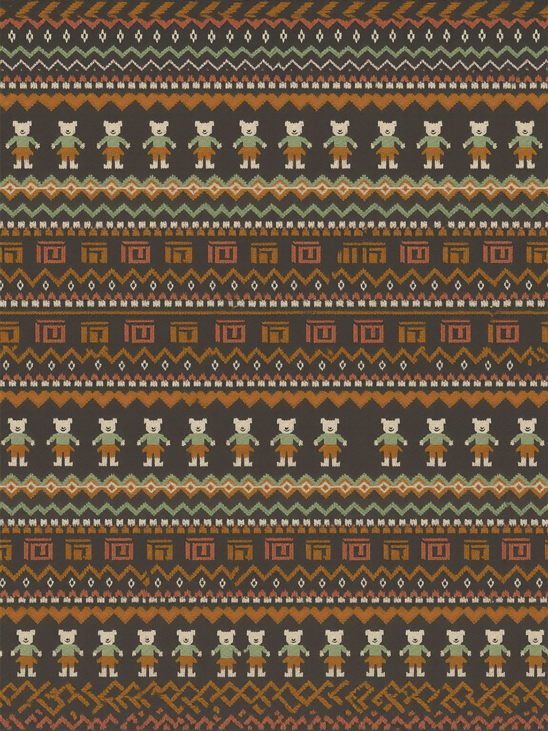 提取后的费尔岛提花平面纹样