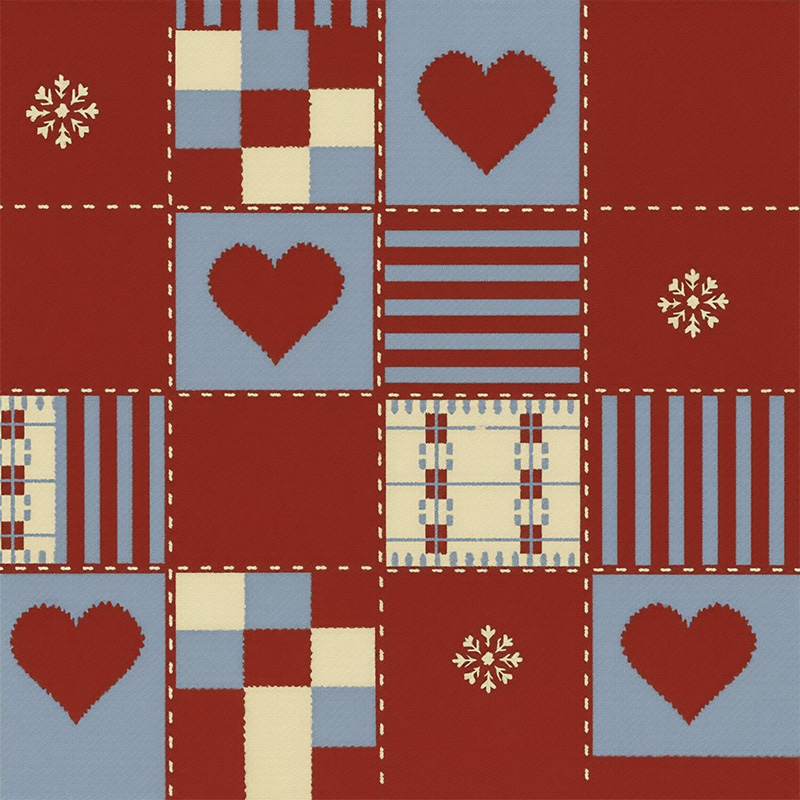 提取后的爱心拼布平面纹样