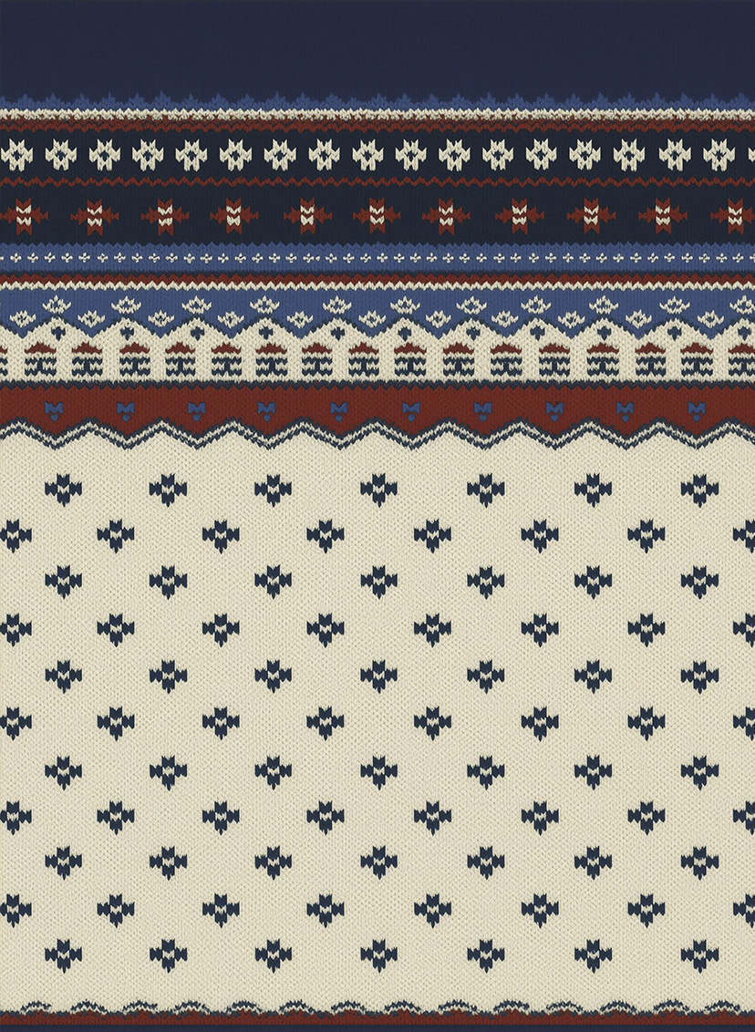 提取后的北欧提花平面纹样