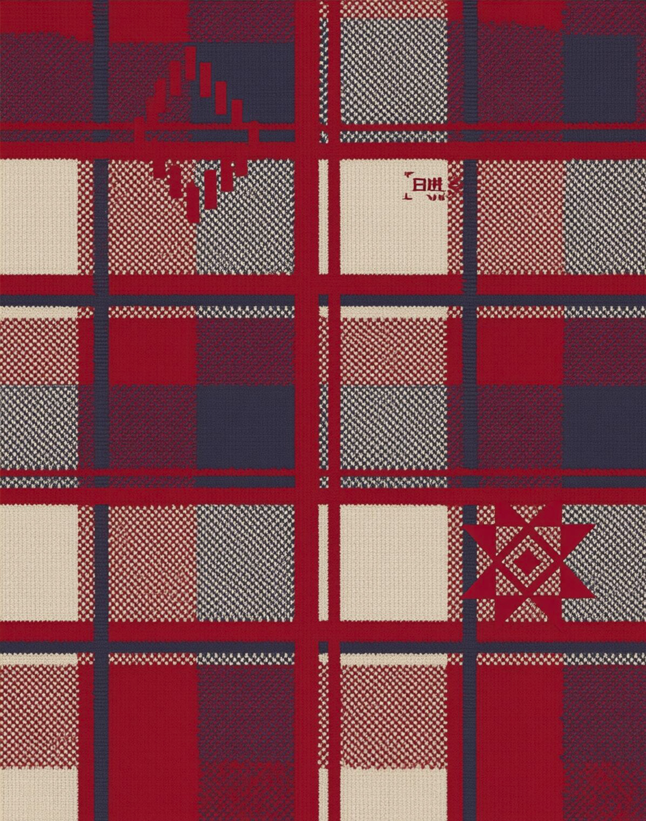 提取后的红蓝格纹平面纹样