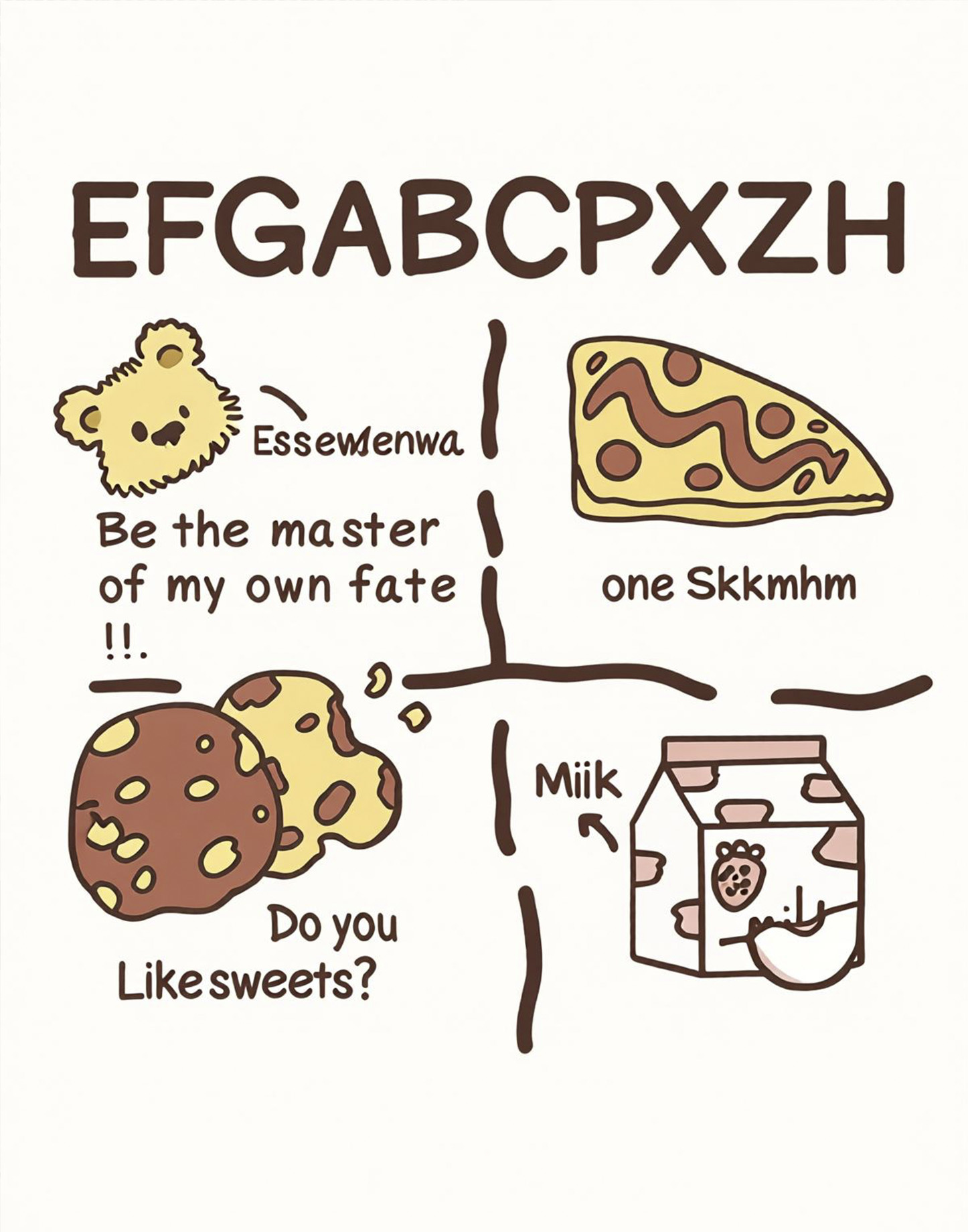 提取后的甜品插画平面图案