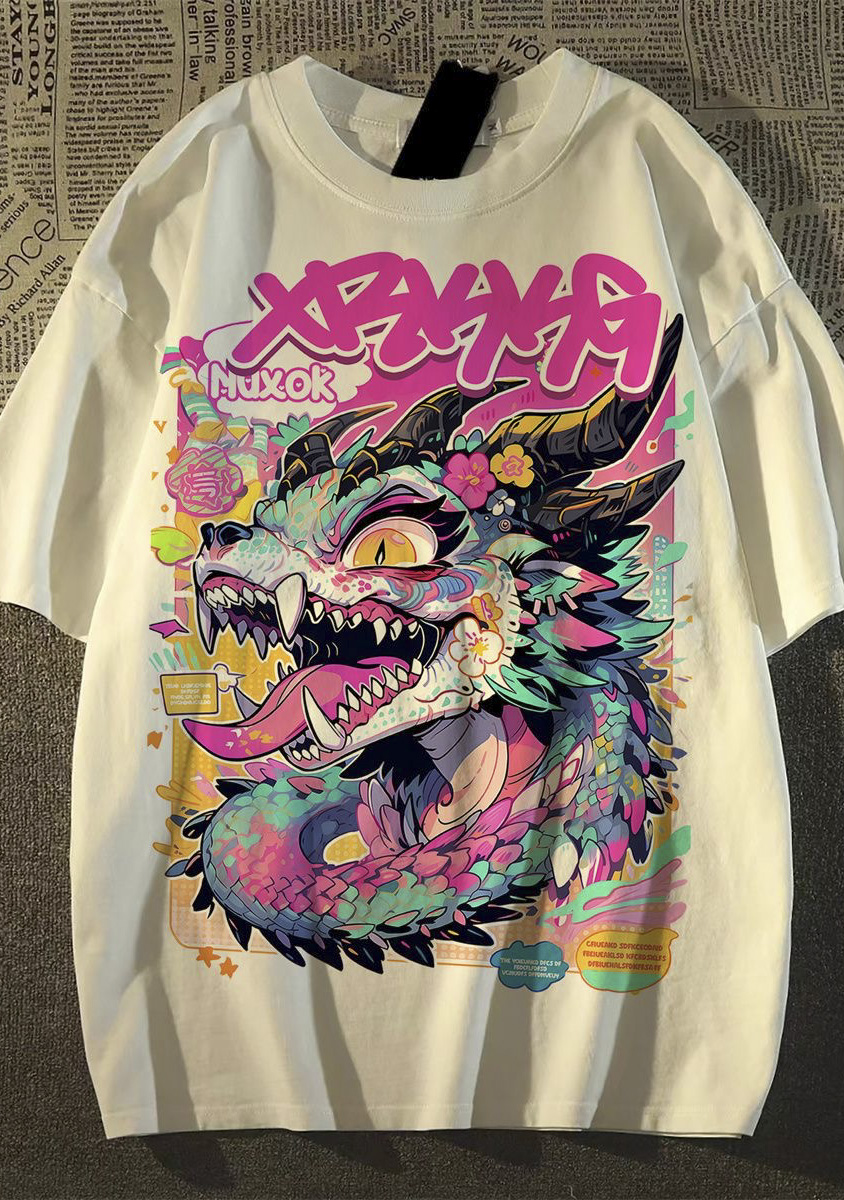 T恤龙头涂鸦印花原图