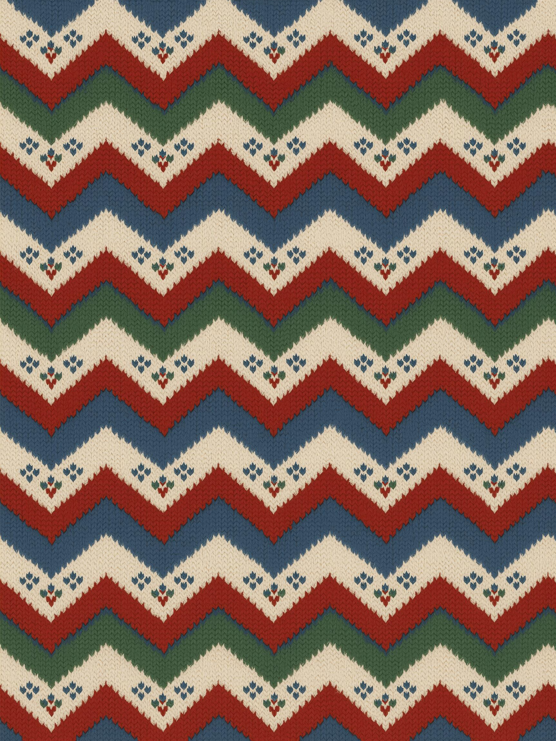 提取后的多色波浪锯齿纹纹样