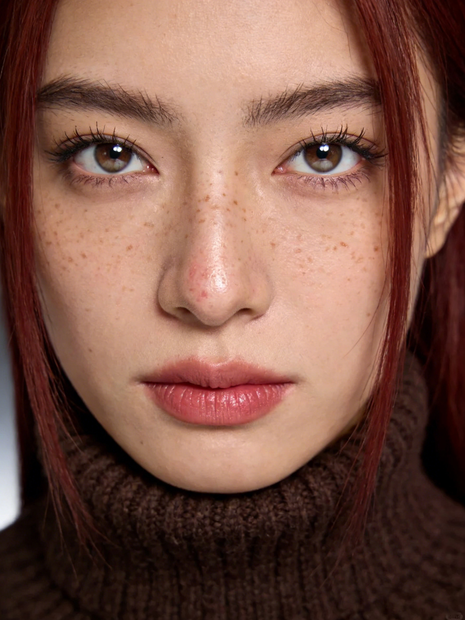 全脸范围修图前:多处瑕疵分布 第三组修图前