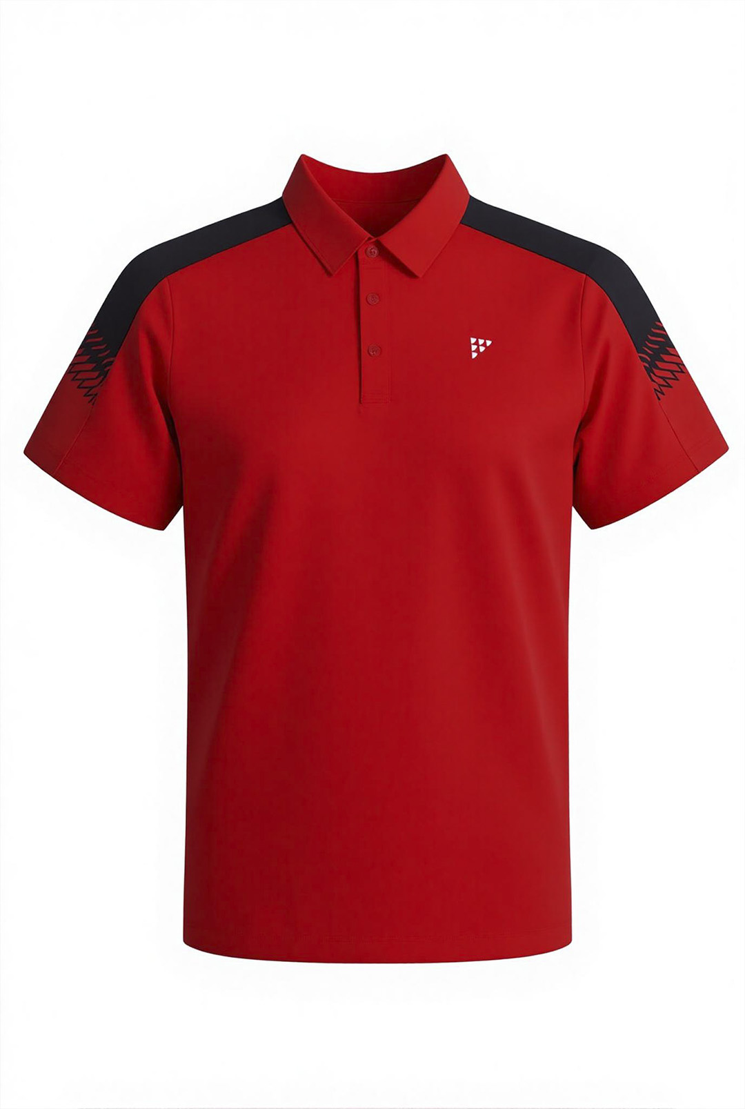 红色Polo衫精修后褶皱消除面料质感保留