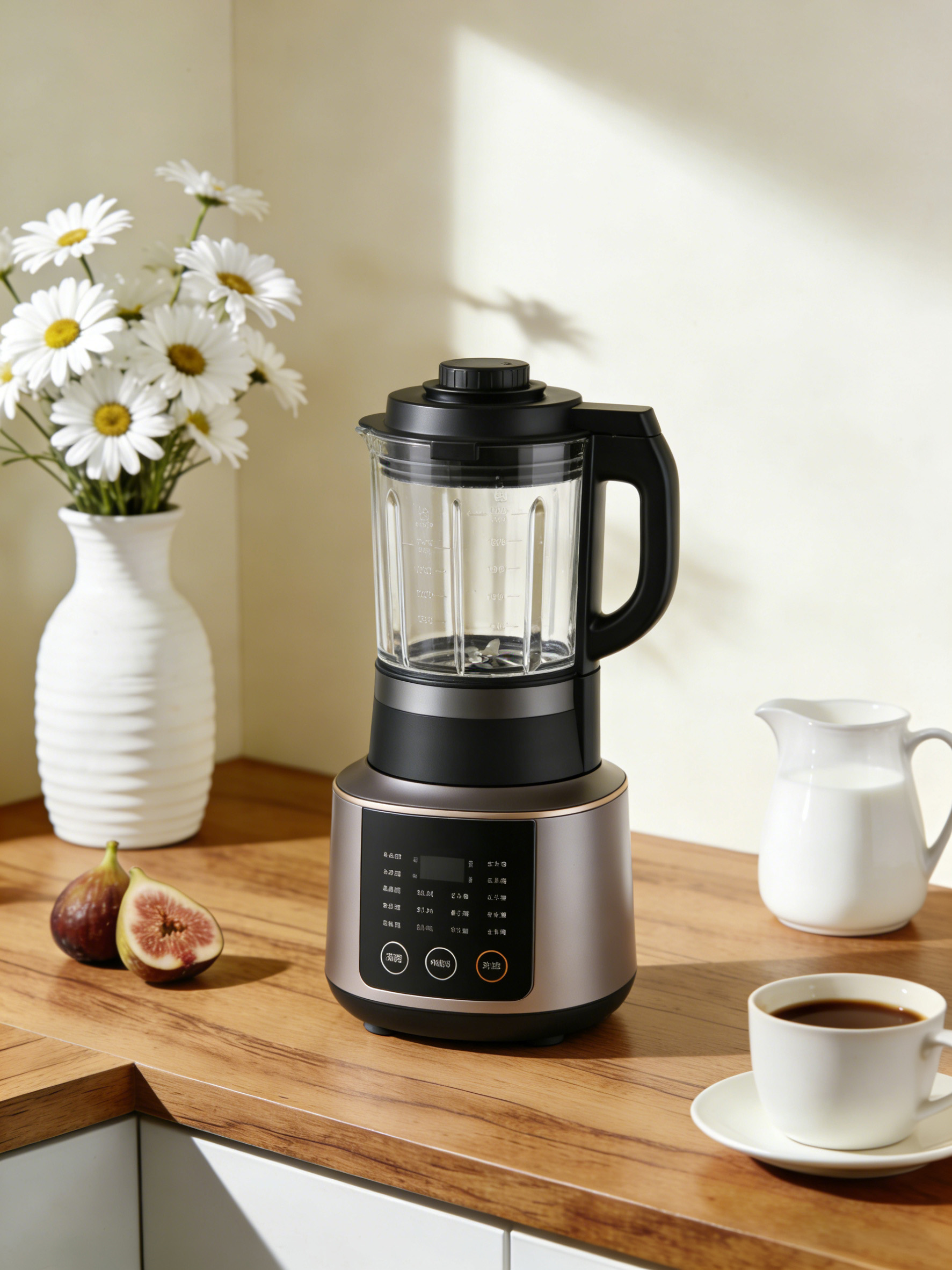 破壁机迁移到木质台面厨房场景