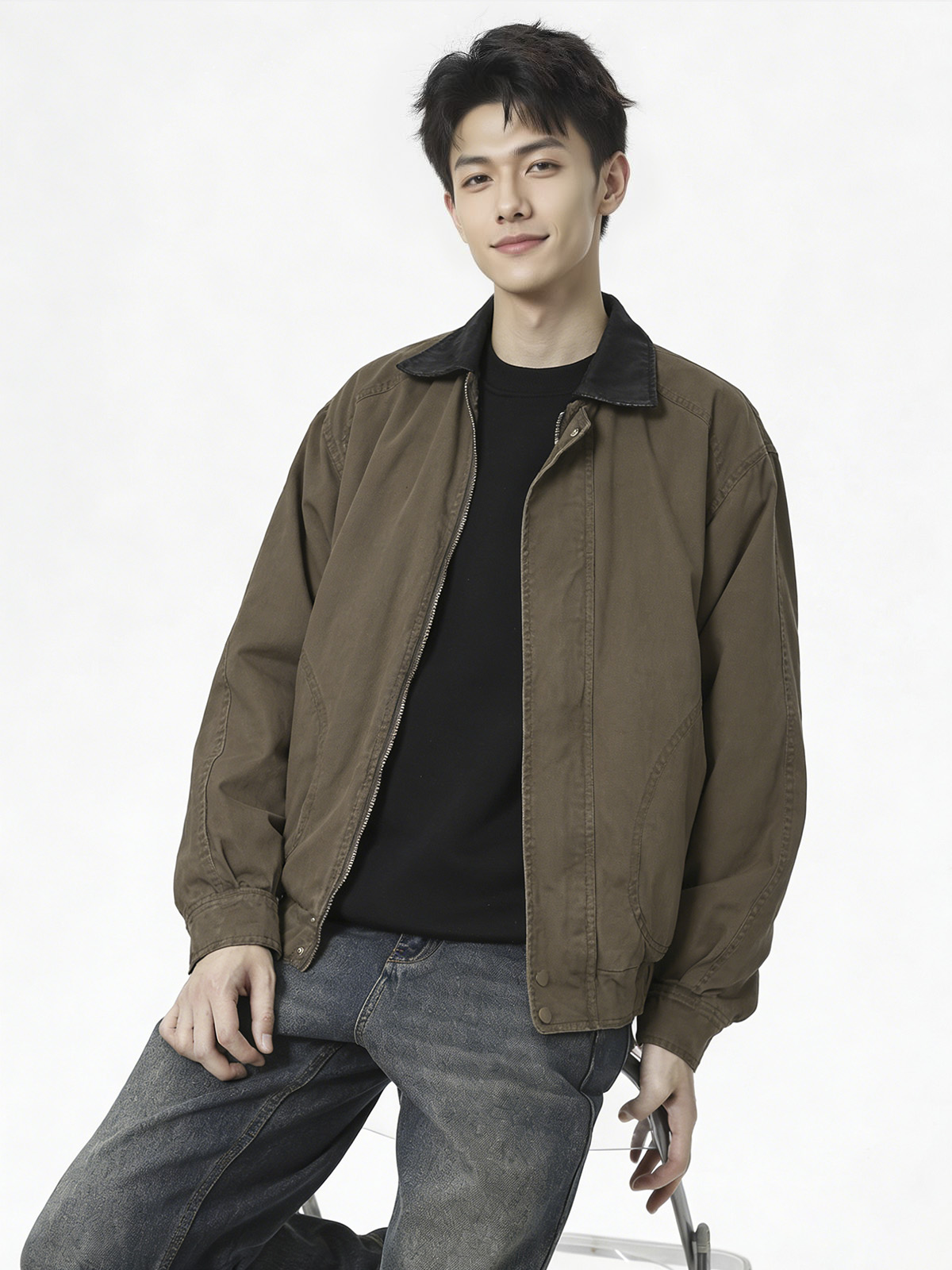 模特穿另一款冬装前