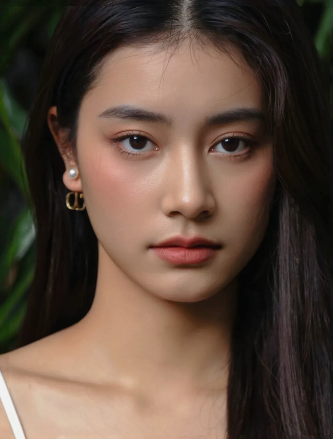 精修后:皮肤平滑自然,五官细节完整保留 人像精修后皮肤平滑细节保留