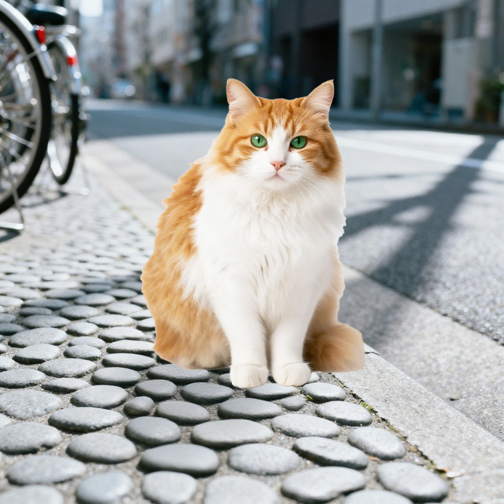 猫咪摆件融合前