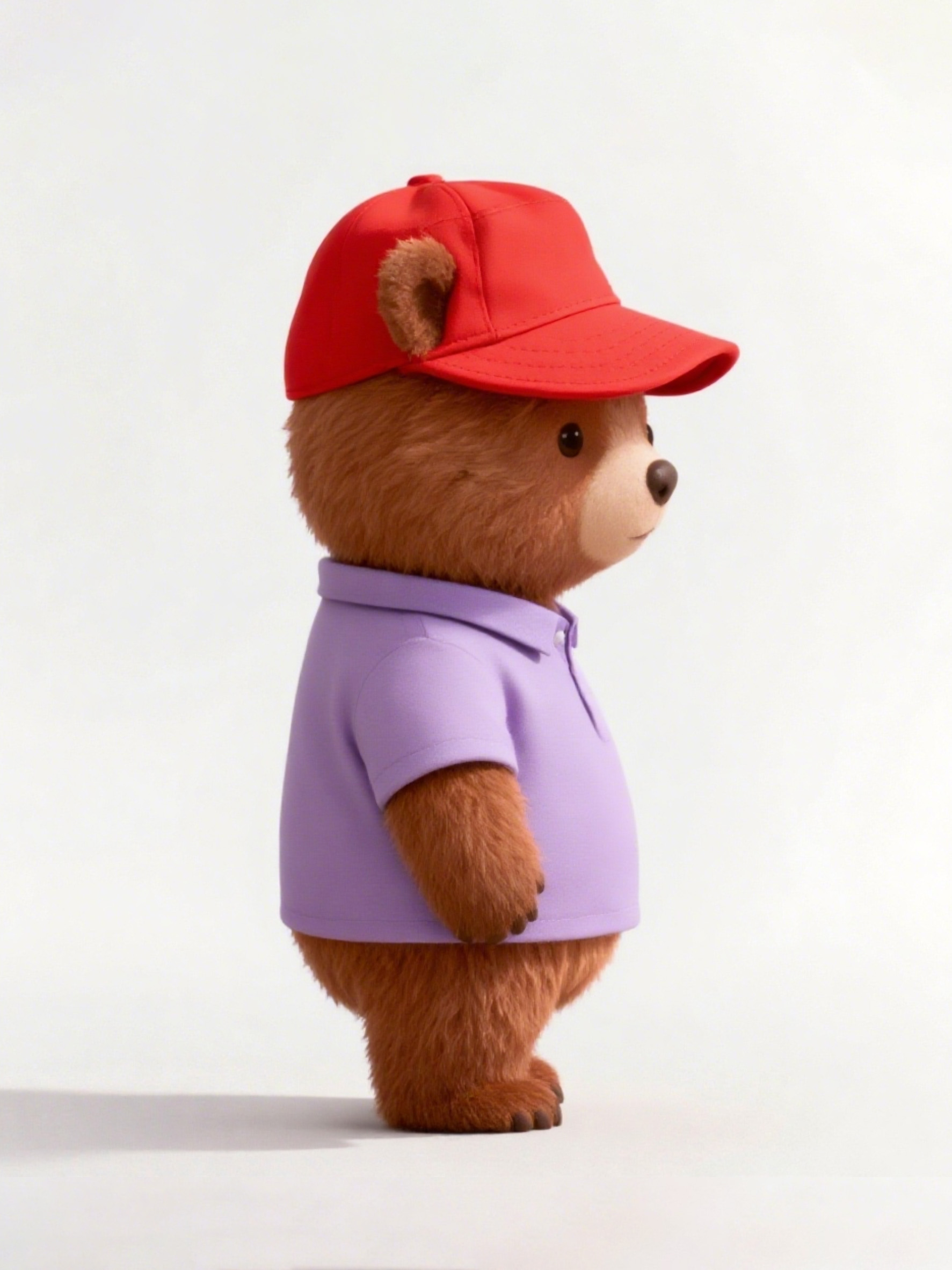 AI生成的玩具熊侧面视图