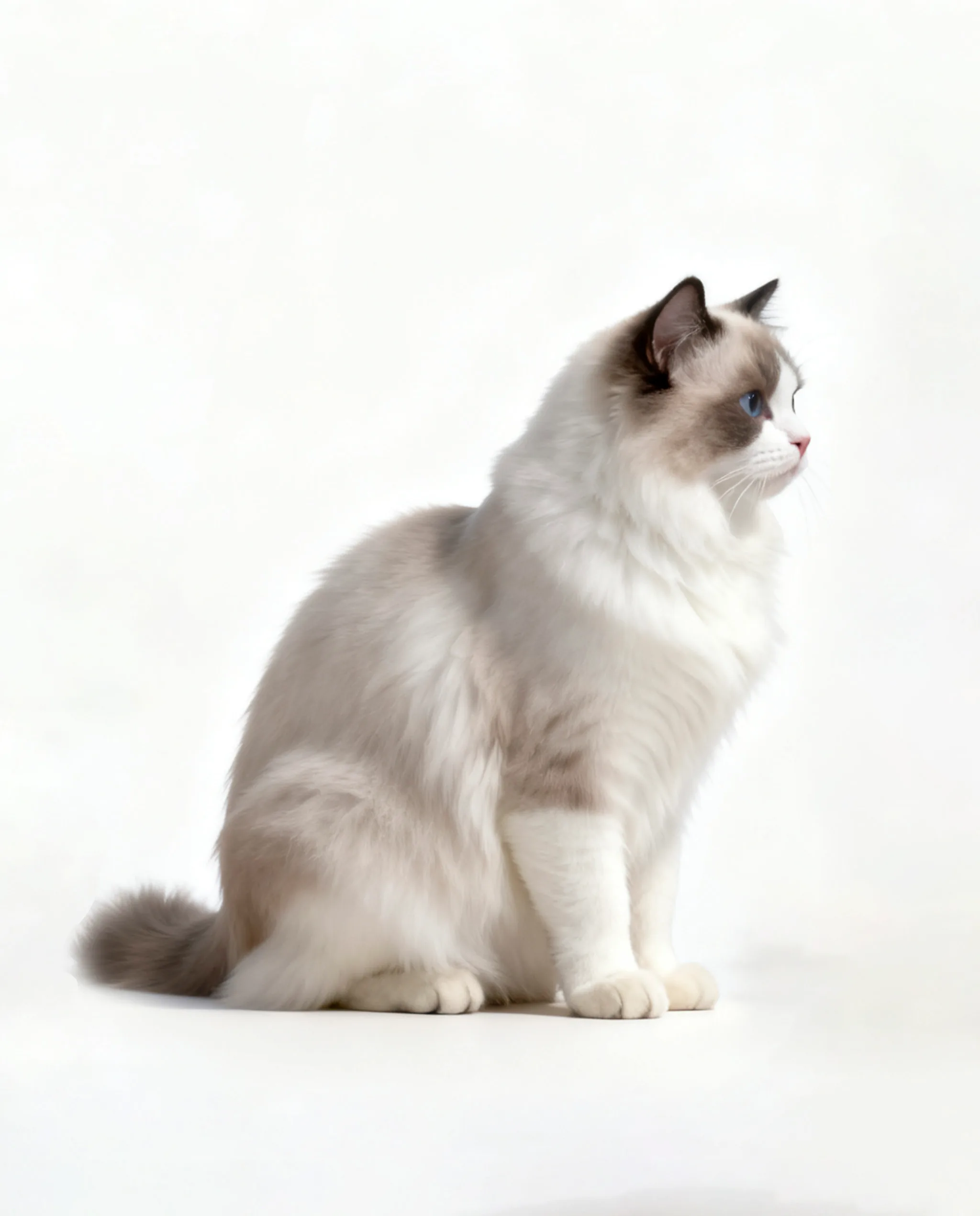 侧面:毛色花纹与正面一致 猫咪侧面