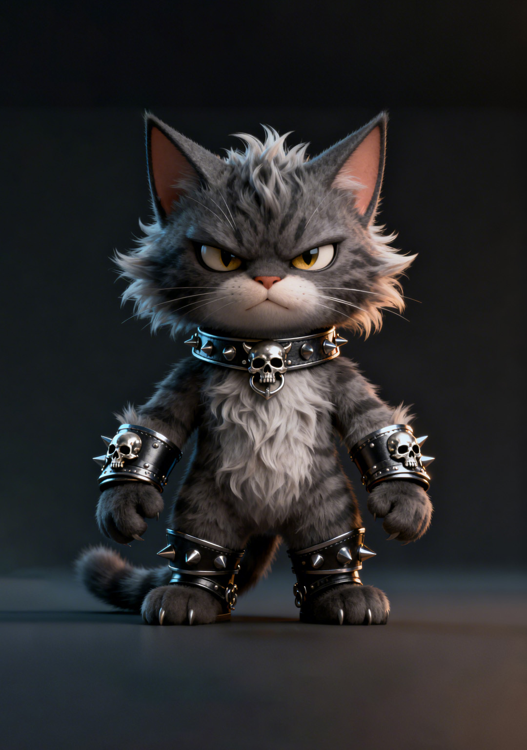 卡通猫咪角色正面原图