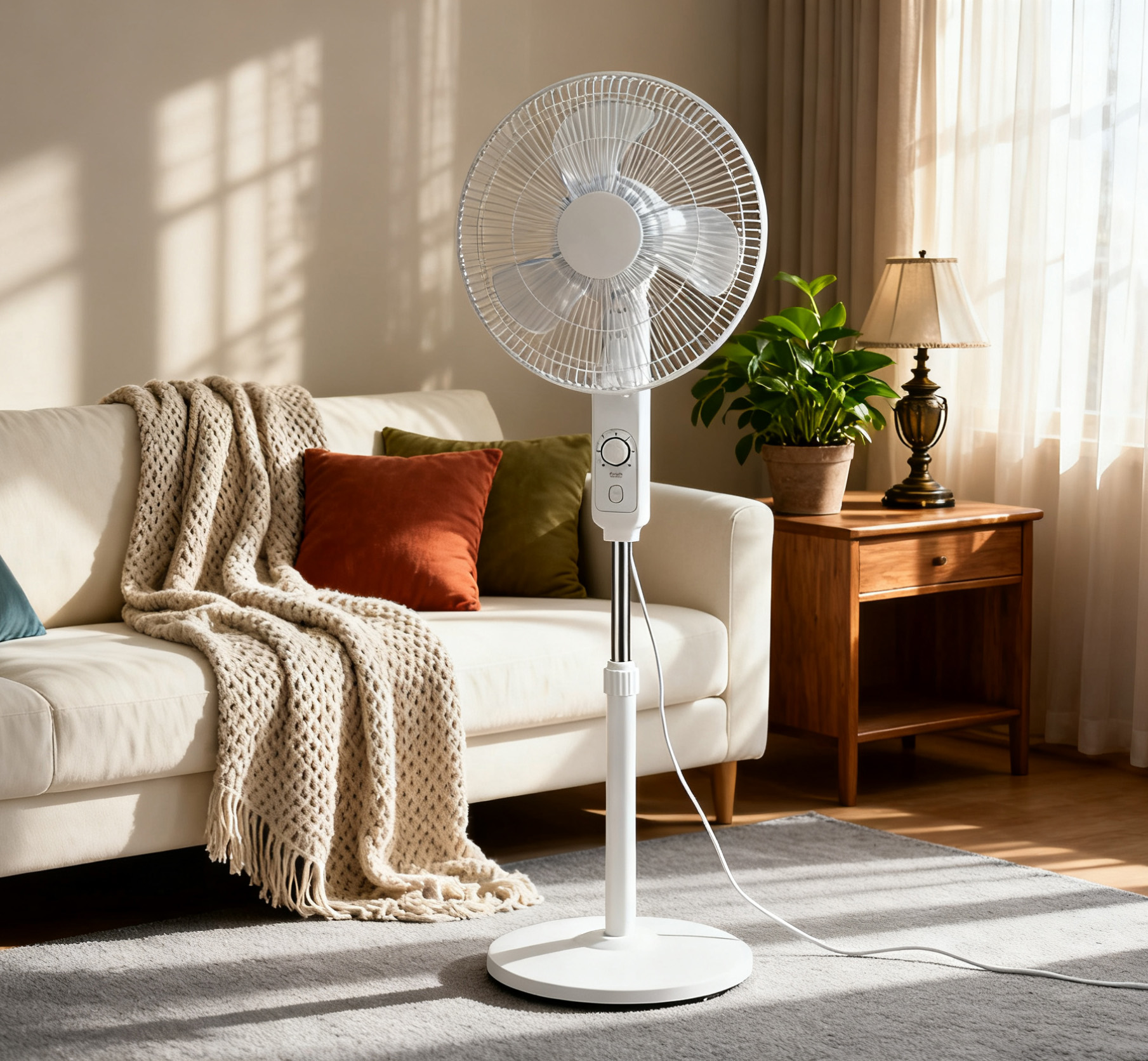 电风扇融入客厅场景的效果