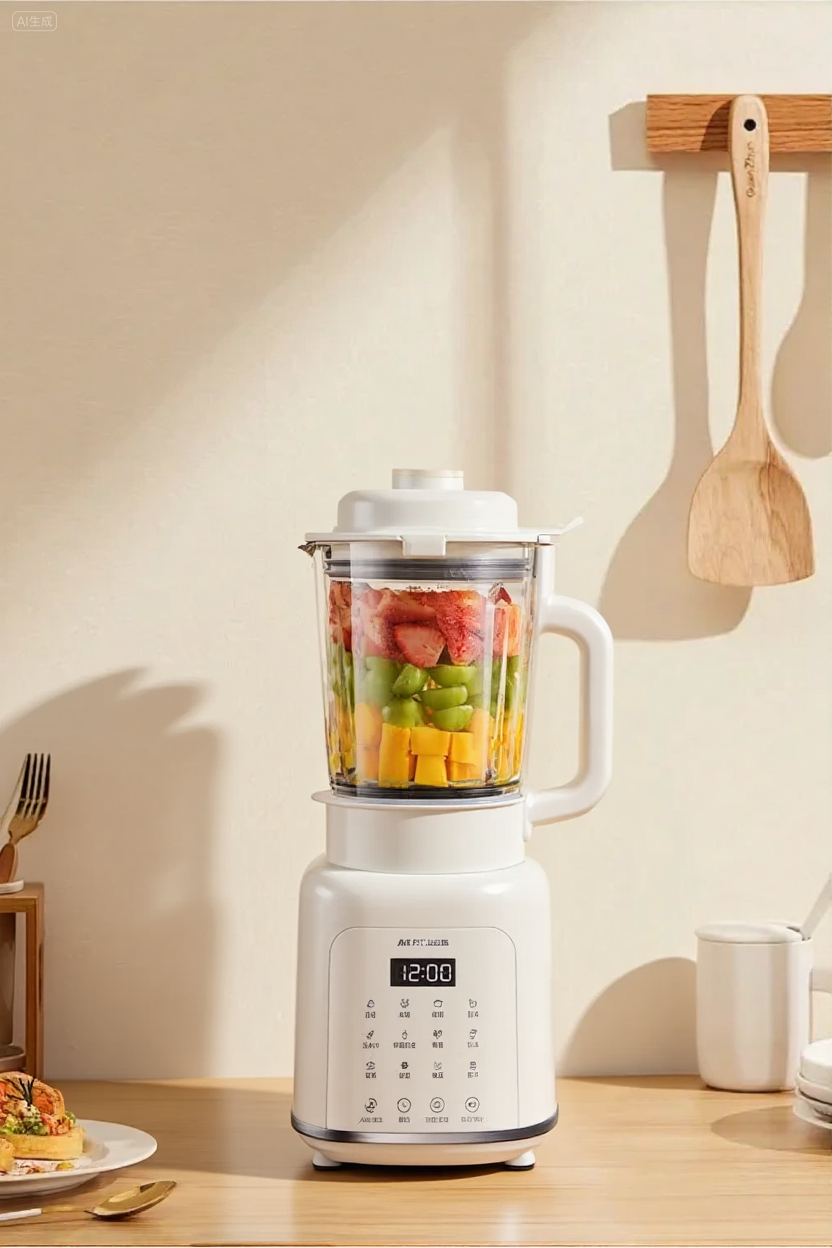 破壁机融入厨房场景后光影还原