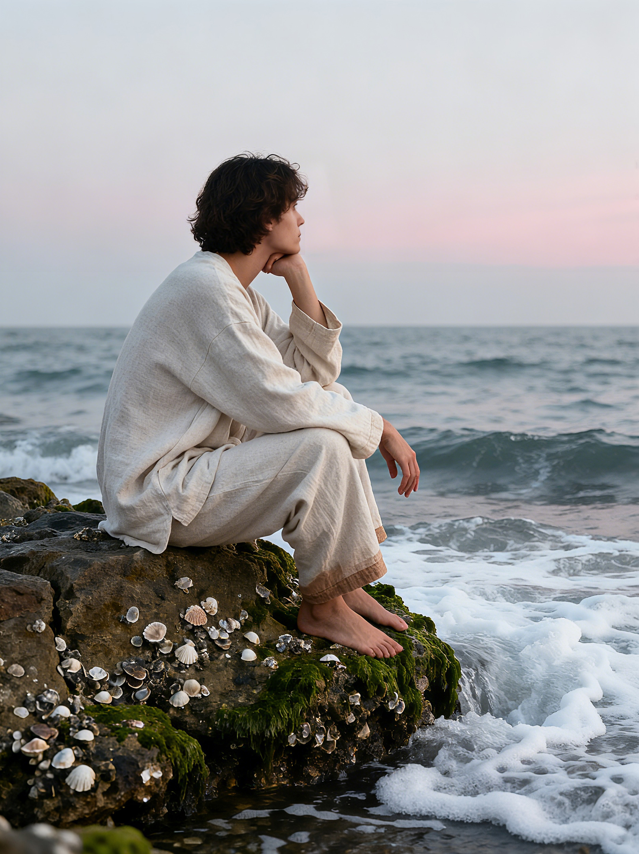 人物融入海边场景的效果