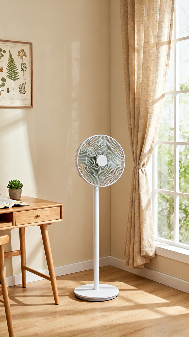 风扇换背景后放在室内场景