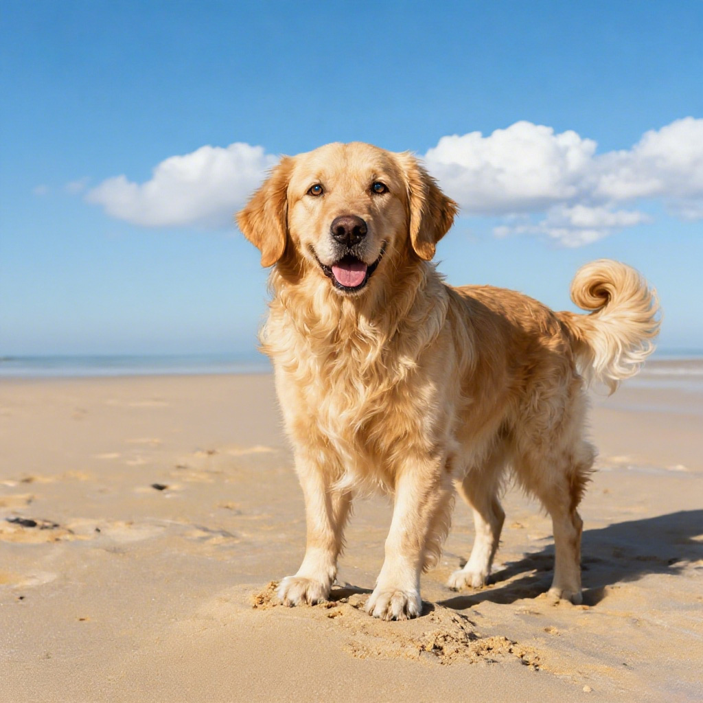 小狗放在沙滩场景中