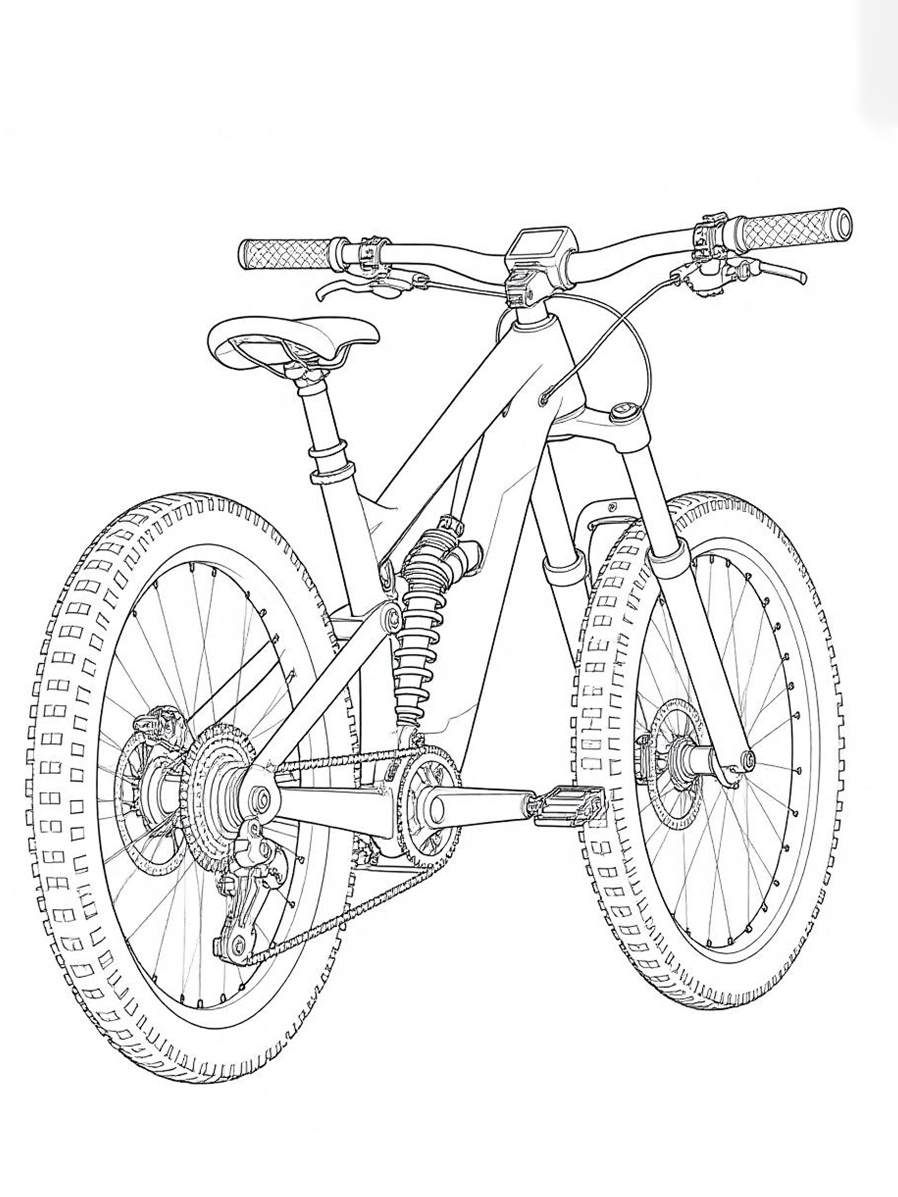 自行车线稿提取结果车架结构完整