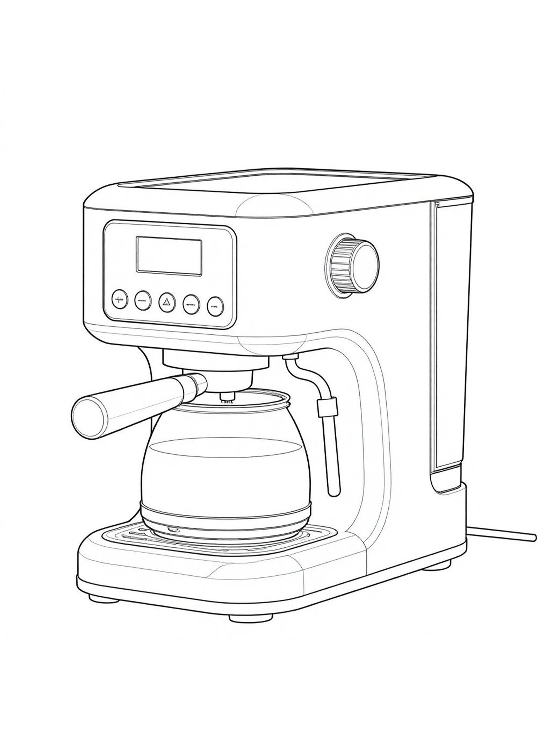 咖啡机线稿提取结果线条清晰完整
