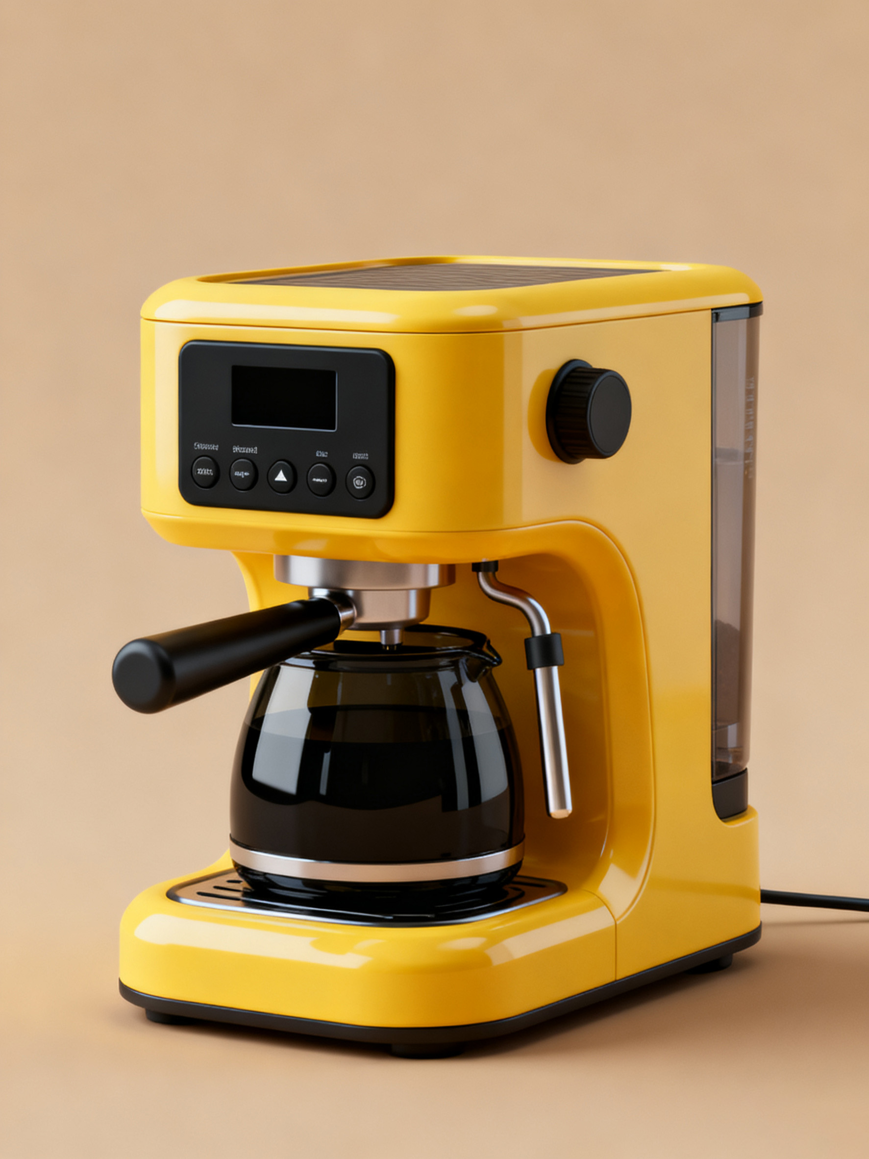 黄色咖啡机产品照片原图