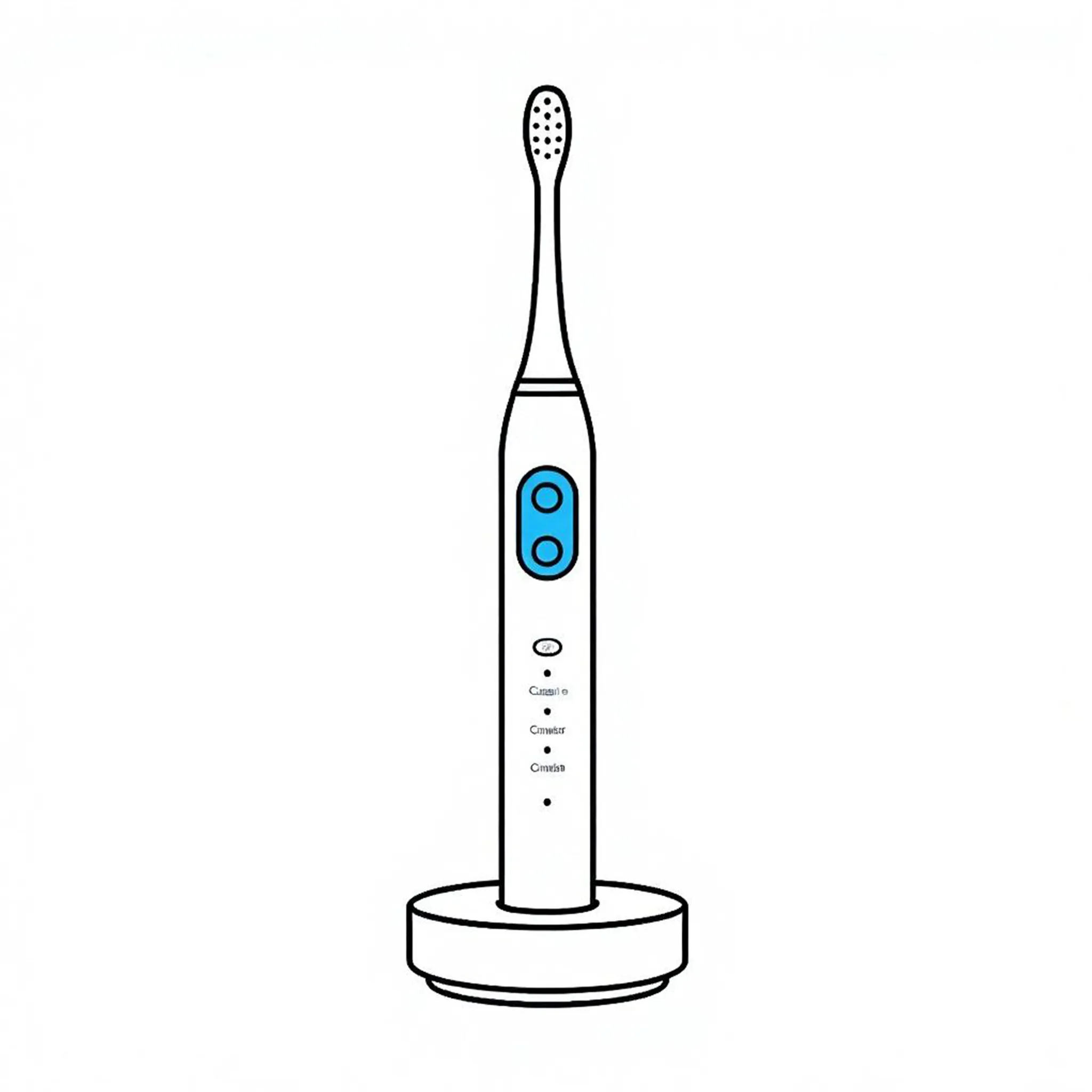 线稿:电动牙刷刷头和按键布局清晰 电动牙刷线稿提取结果