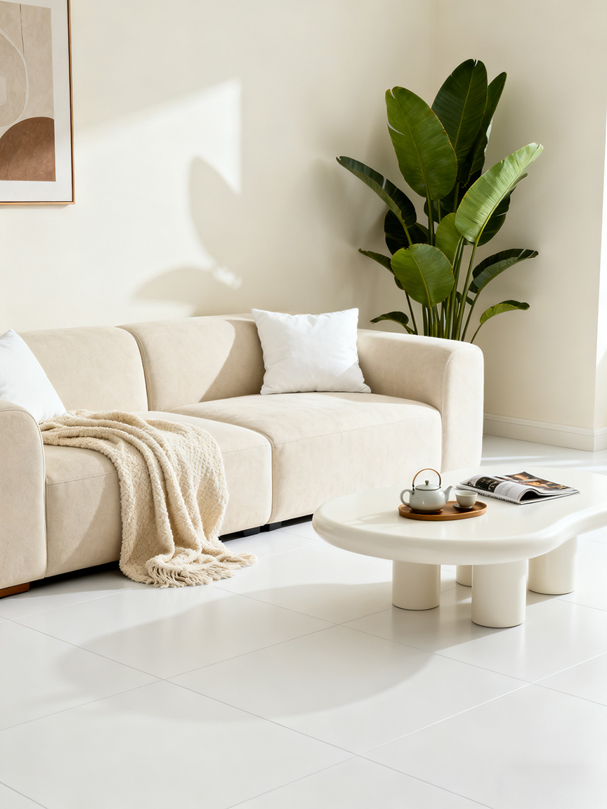 客厅场景重绘后绿植替代空调毛毯更换