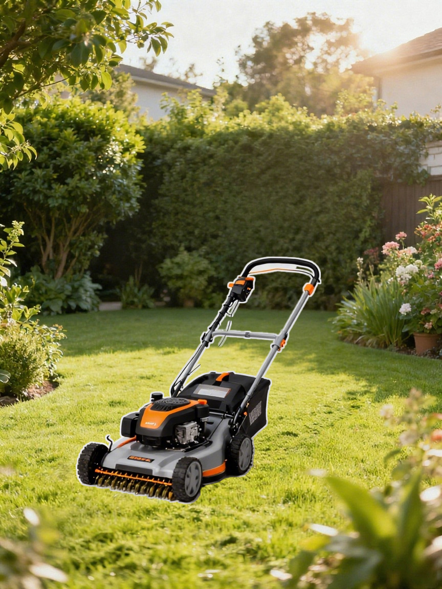 除草机合成前产品与场景光影不匹配