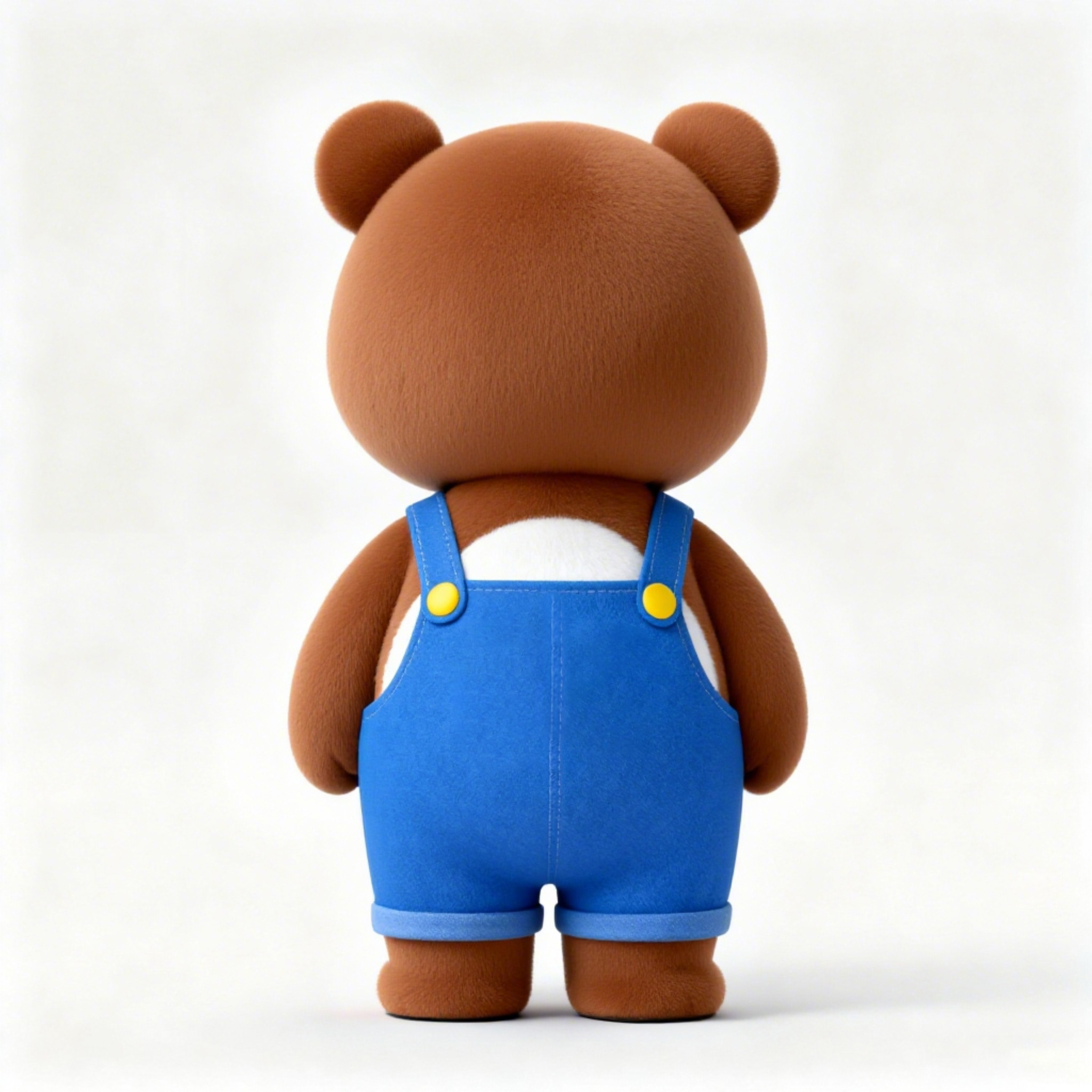 AI转身结果:同一IP形象的背面视角 卡通熊IP形象背面转向效果