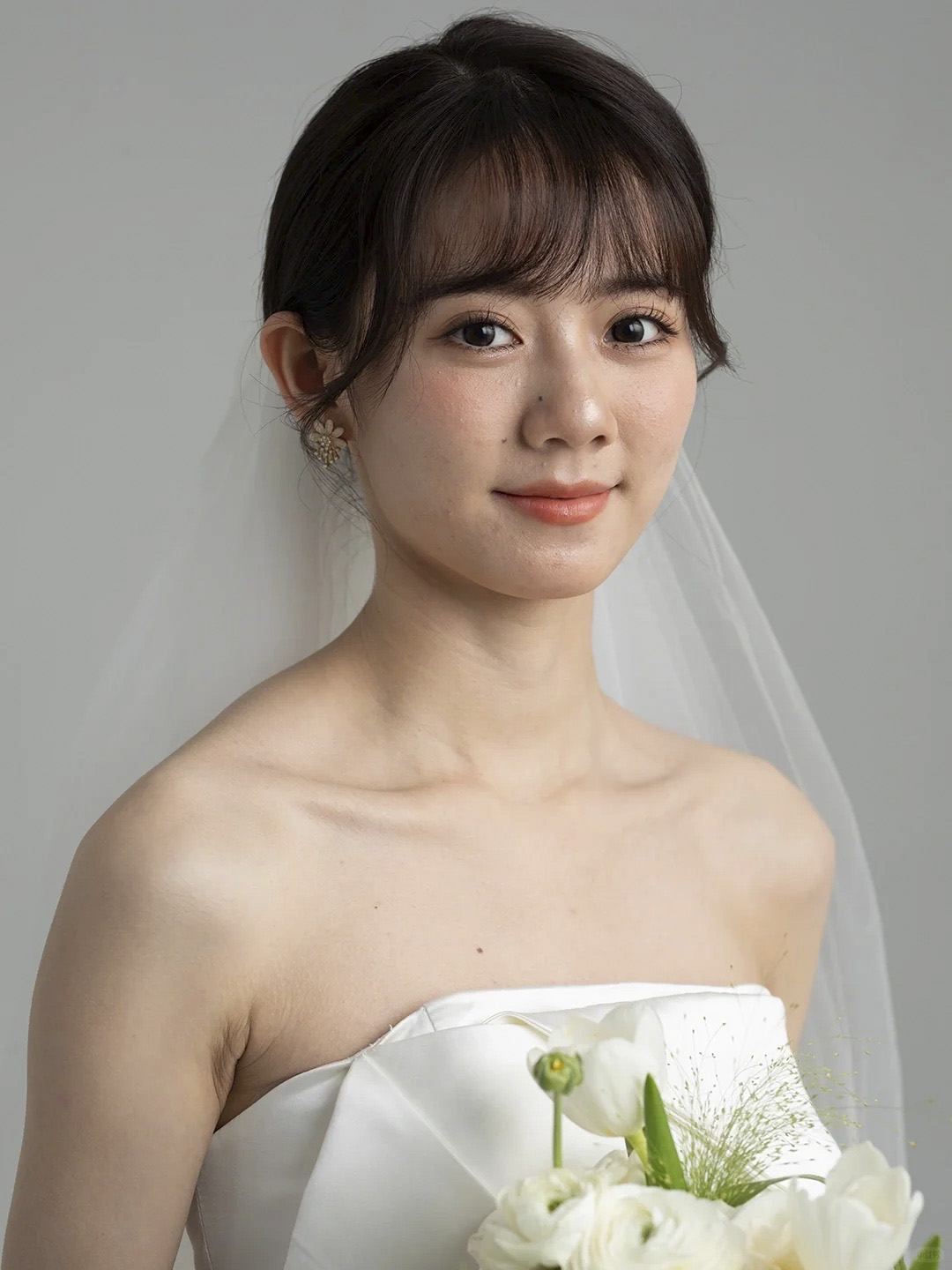 婚纱照面部斑点和不均匀肤色