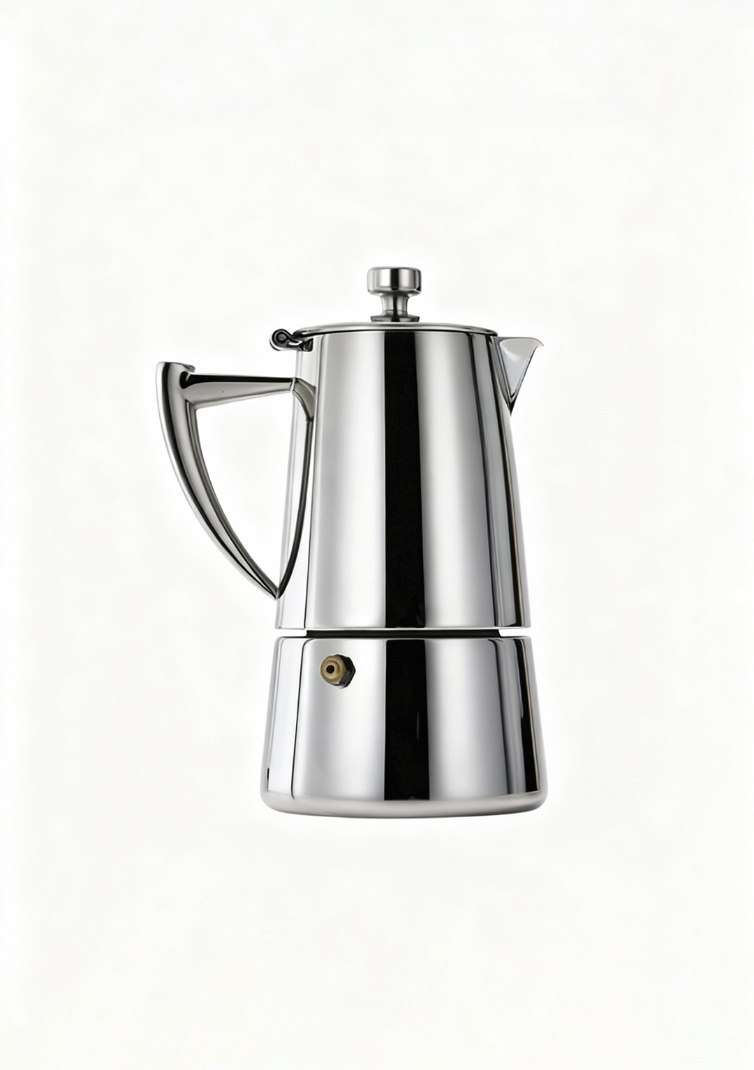 不锈钢摩卡壶精修后镜面反射均匀干净