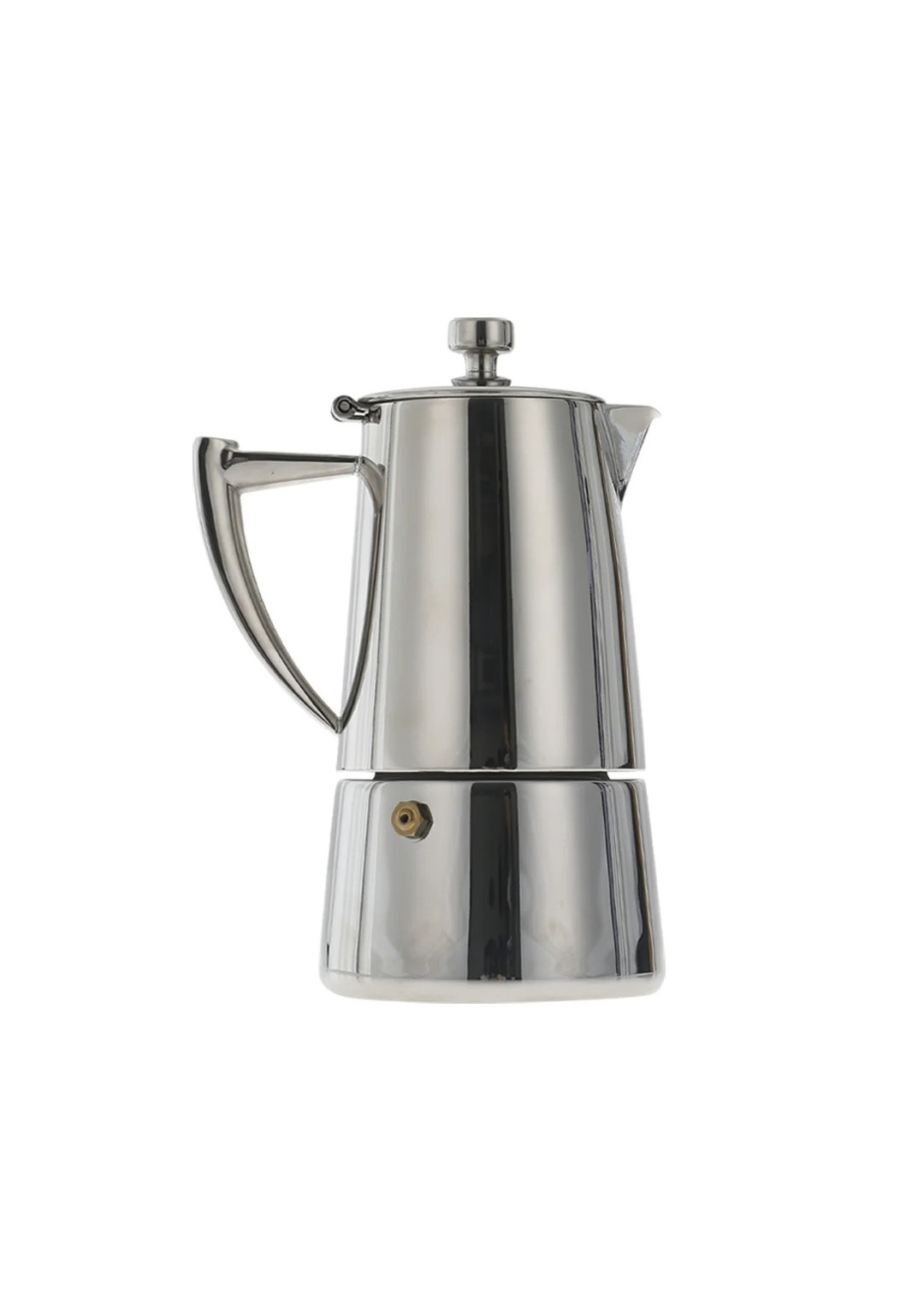 不锈钢摩卡壶精修前壶身反射杂乱