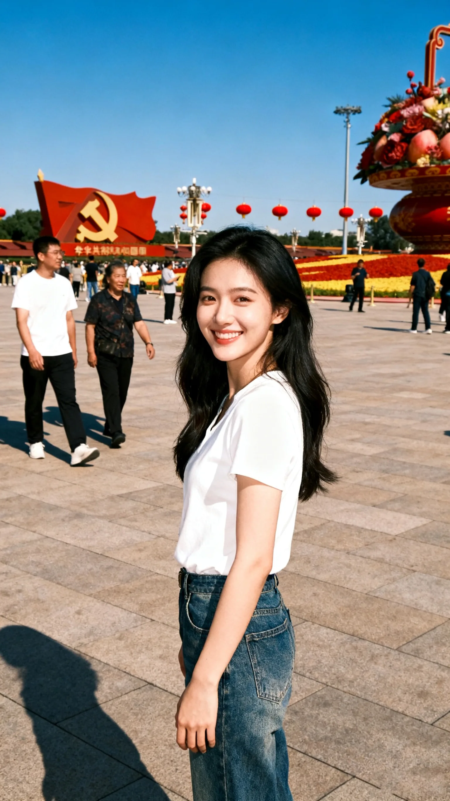 第三组消除前:景点拥挤的人群 第三组消除前
