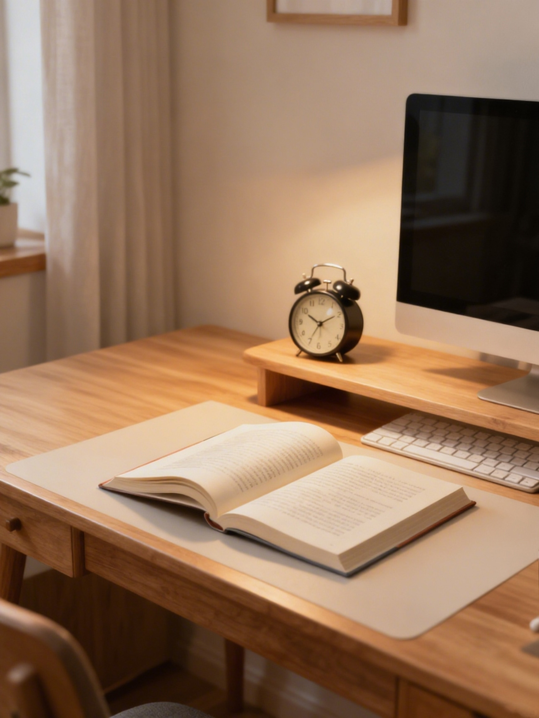 书桌杂物消除后画面整洁