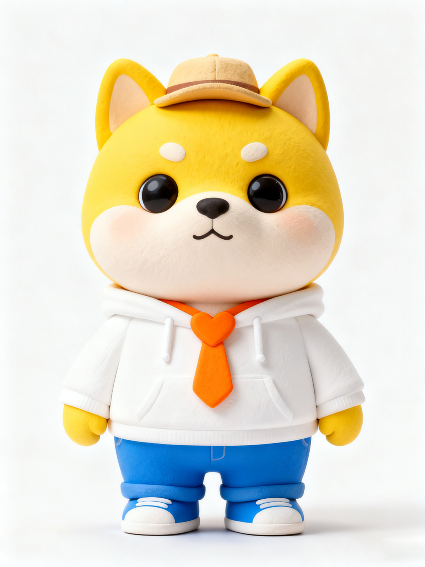 卡通柴犬玩偶正面白底图