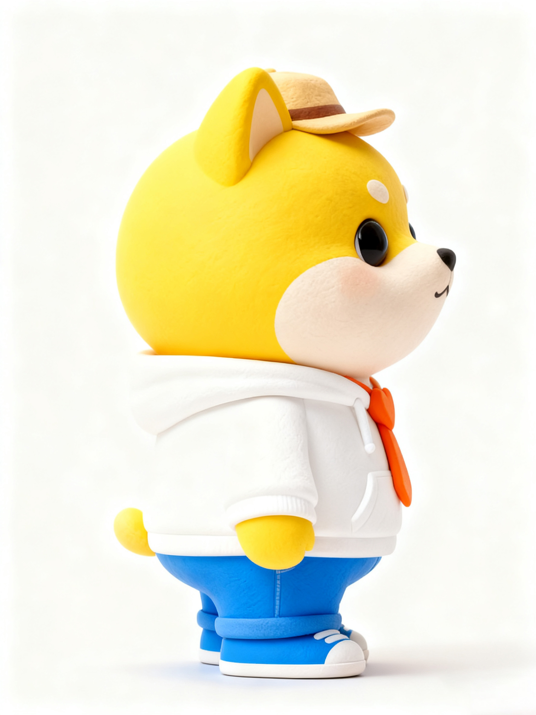 卡通柴犬玩偶侧面视角