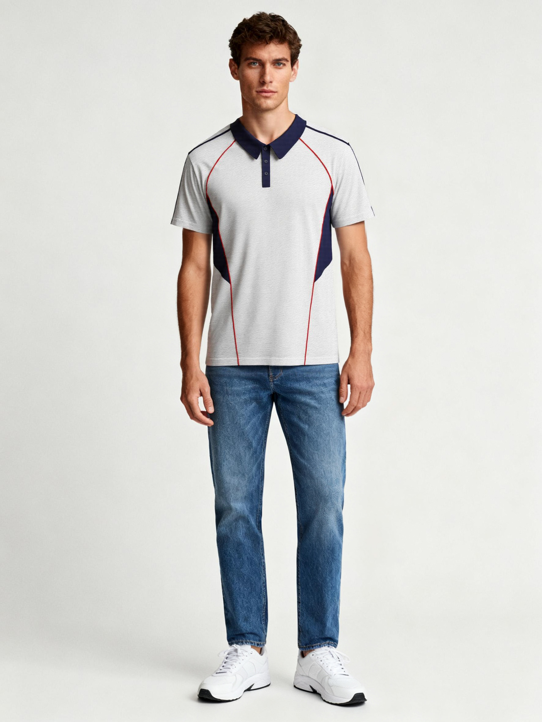 模特穿上短袖效果