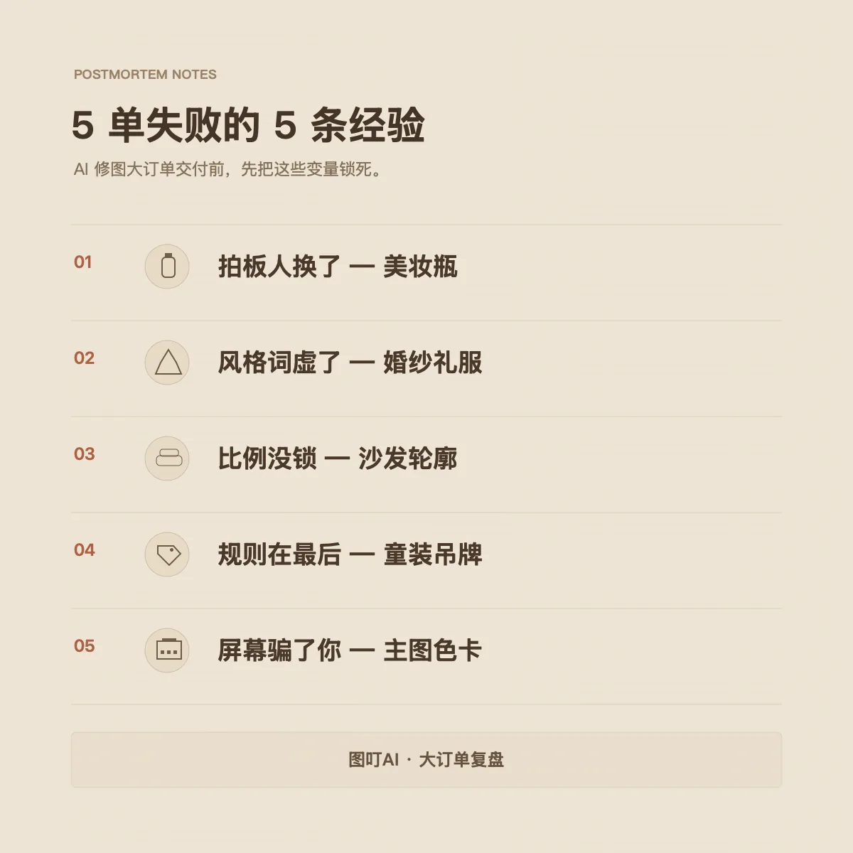 5 单失败的 5 条经验海报