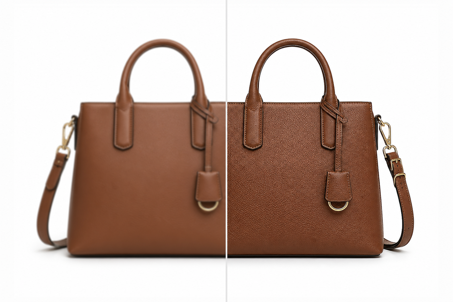 1254 标准图与智能放大后图像的并排对比：左半边边缘柔化轮廓糊，右半边经 PS 放大和 AI 修瑕后边缘锐利、纹理清晰