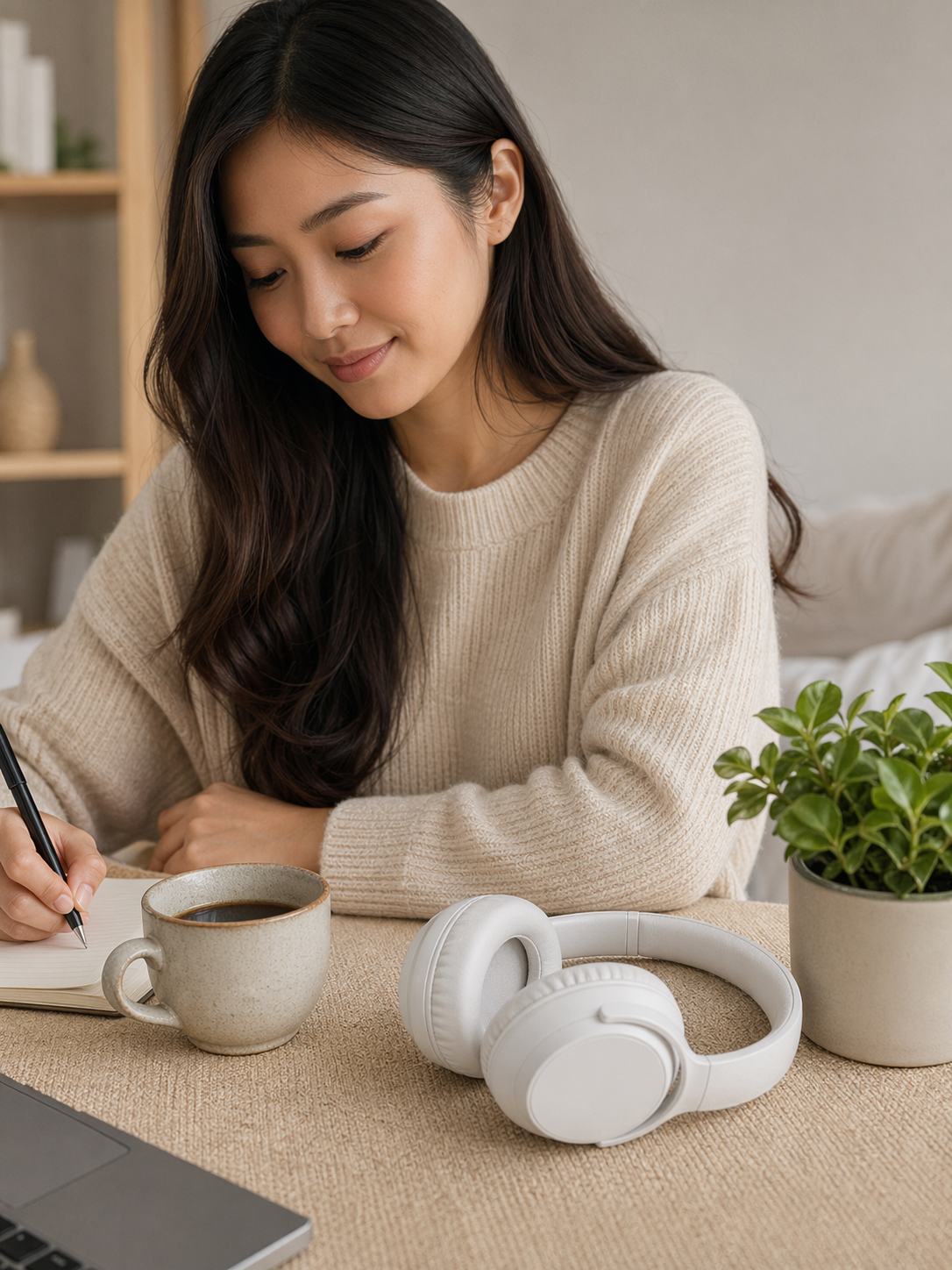 蜡烛小红书风格 3:4 竖版主图，木质桌面 + 书本 + 温暖自然光，生活氛围