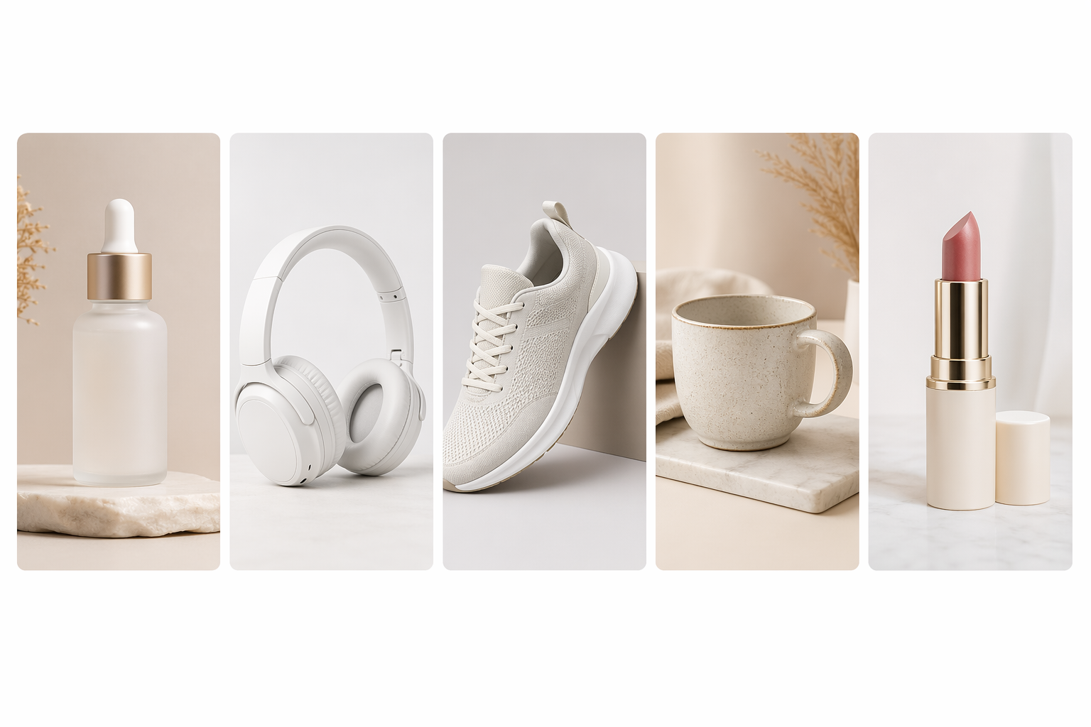 GPT Image 2 常见出图问题缩略图拼接，从左到右依次是色彩偏移、商品透视扭曲、logo 缺笔画、多图光源方向不一致、画幅比例被自动改掉