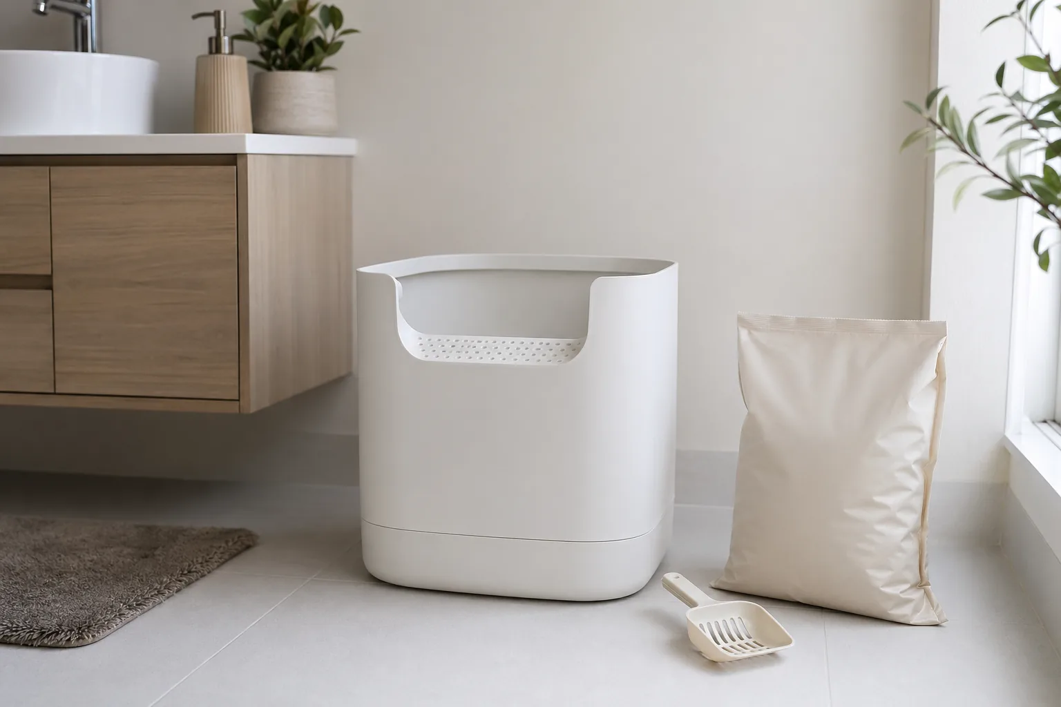 猫砂盆家居场景图
