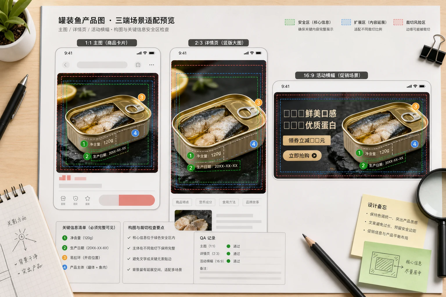 罐装鱼商品图手机端裁切复核工作台