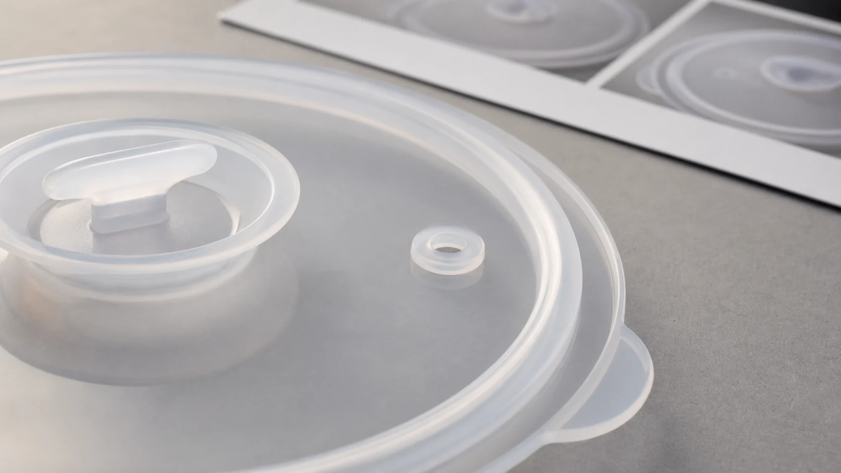 硅胶保鲜盖密封圈和蒸汽孔局部返检图