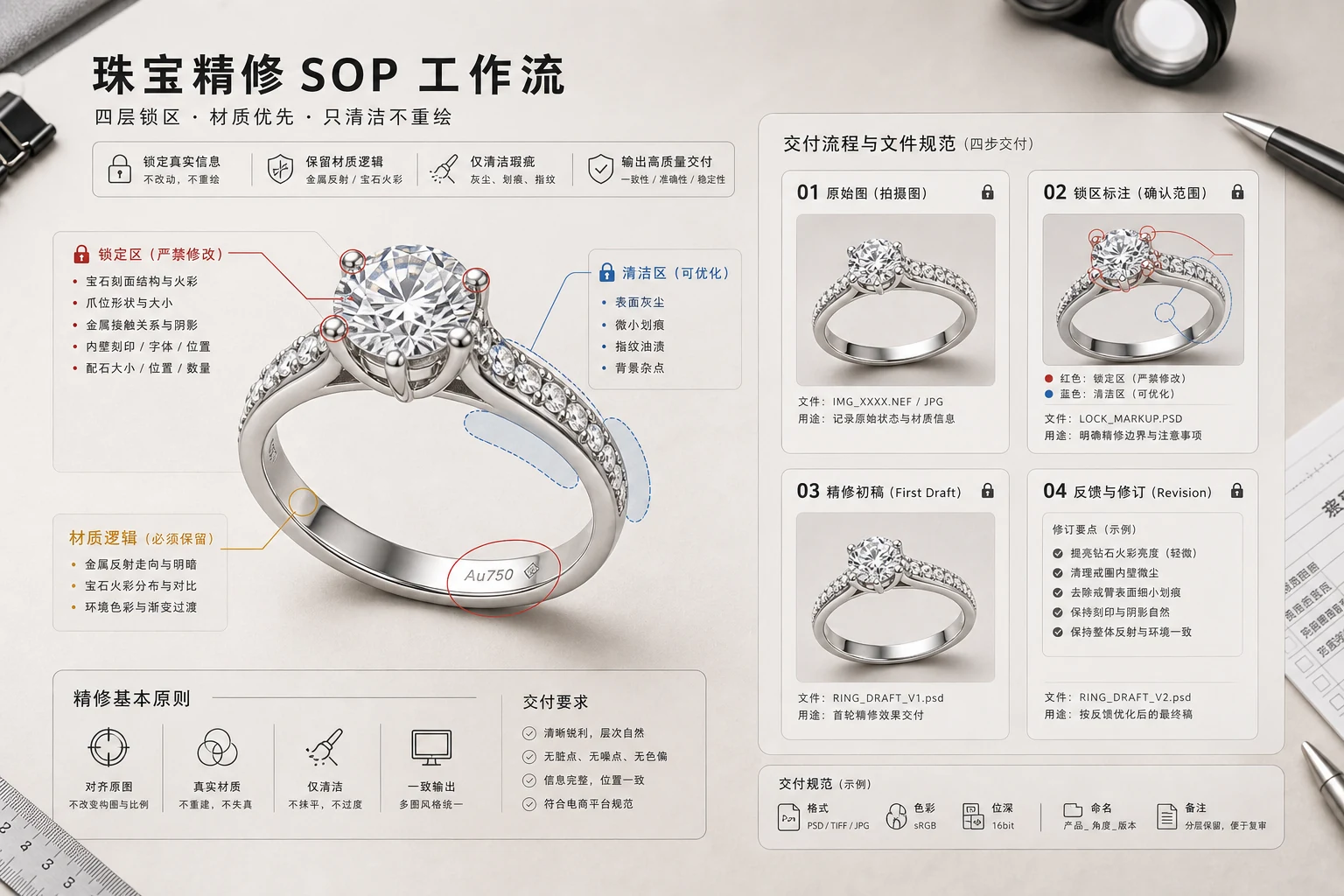 戒指材质边界和外包交付记录的组合标注板