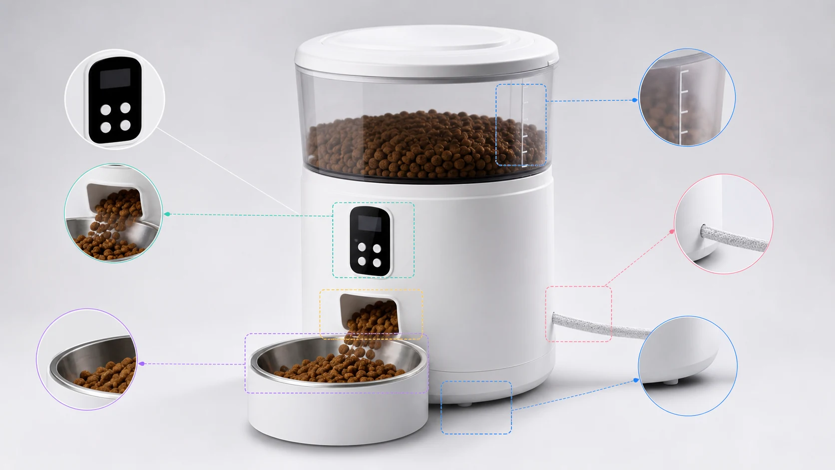 宠物自动喂食器六区拆解总图