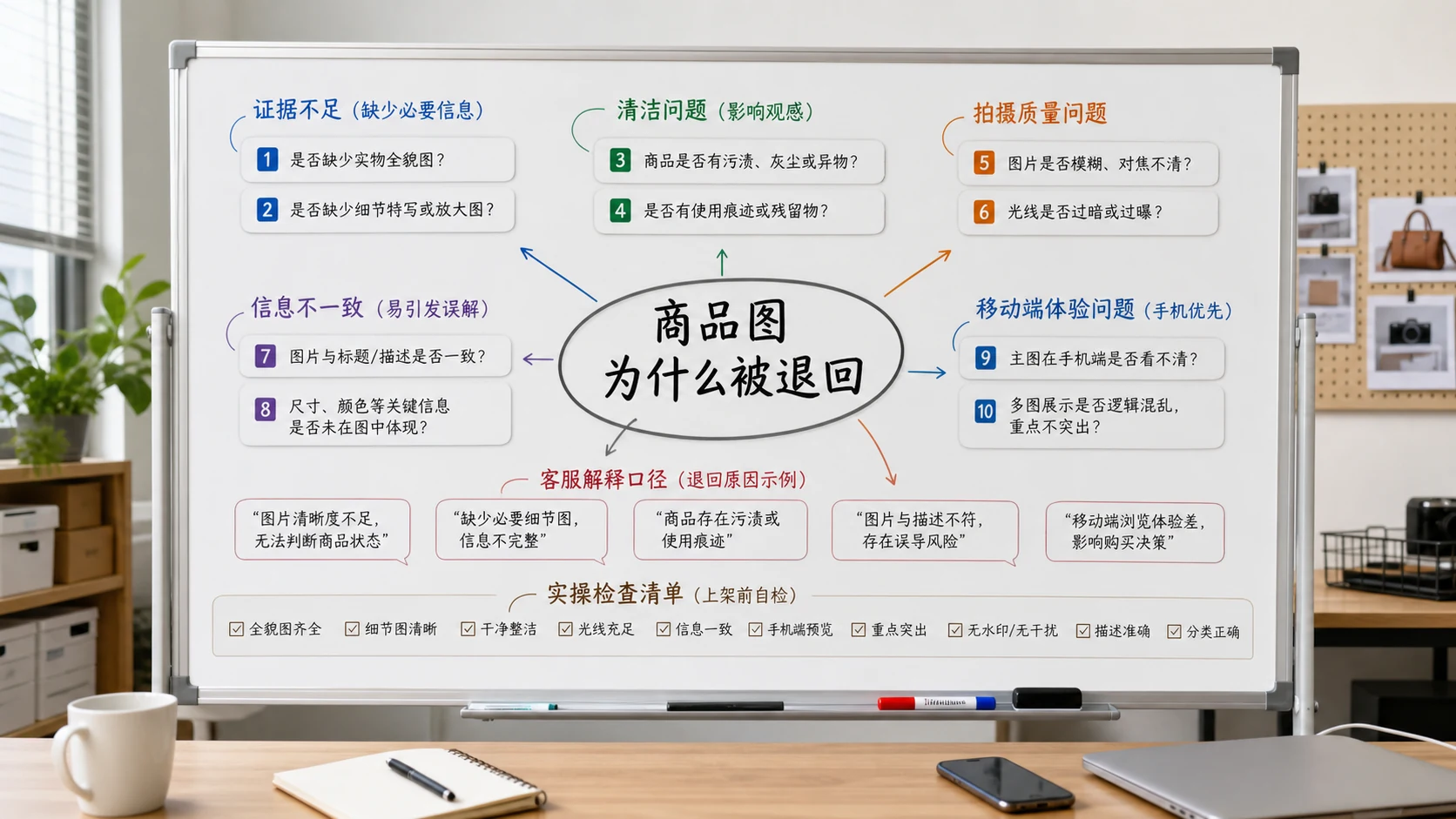 商品图返检资料库的 10 个问题入口白板