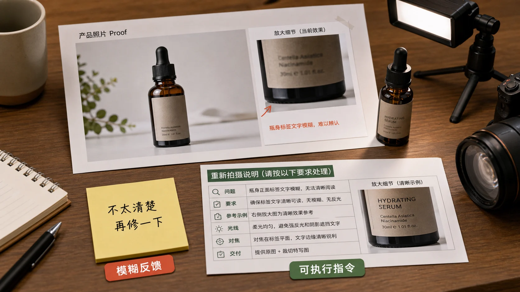 商品图验收意见从模糊重做改成补拍局部和禁改说明的工作台